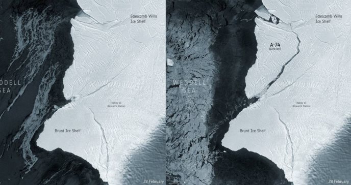 Iceberg dos veces más grande que Madrid se desprende de la Antártida