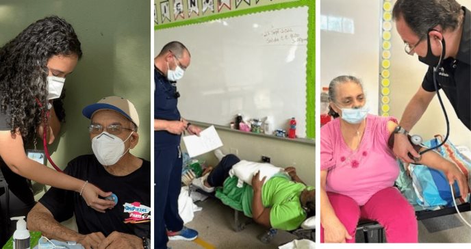 Colegio de Médicos Cirujanos de Puerto Rico acude con atención médica a refugiados de Salinas