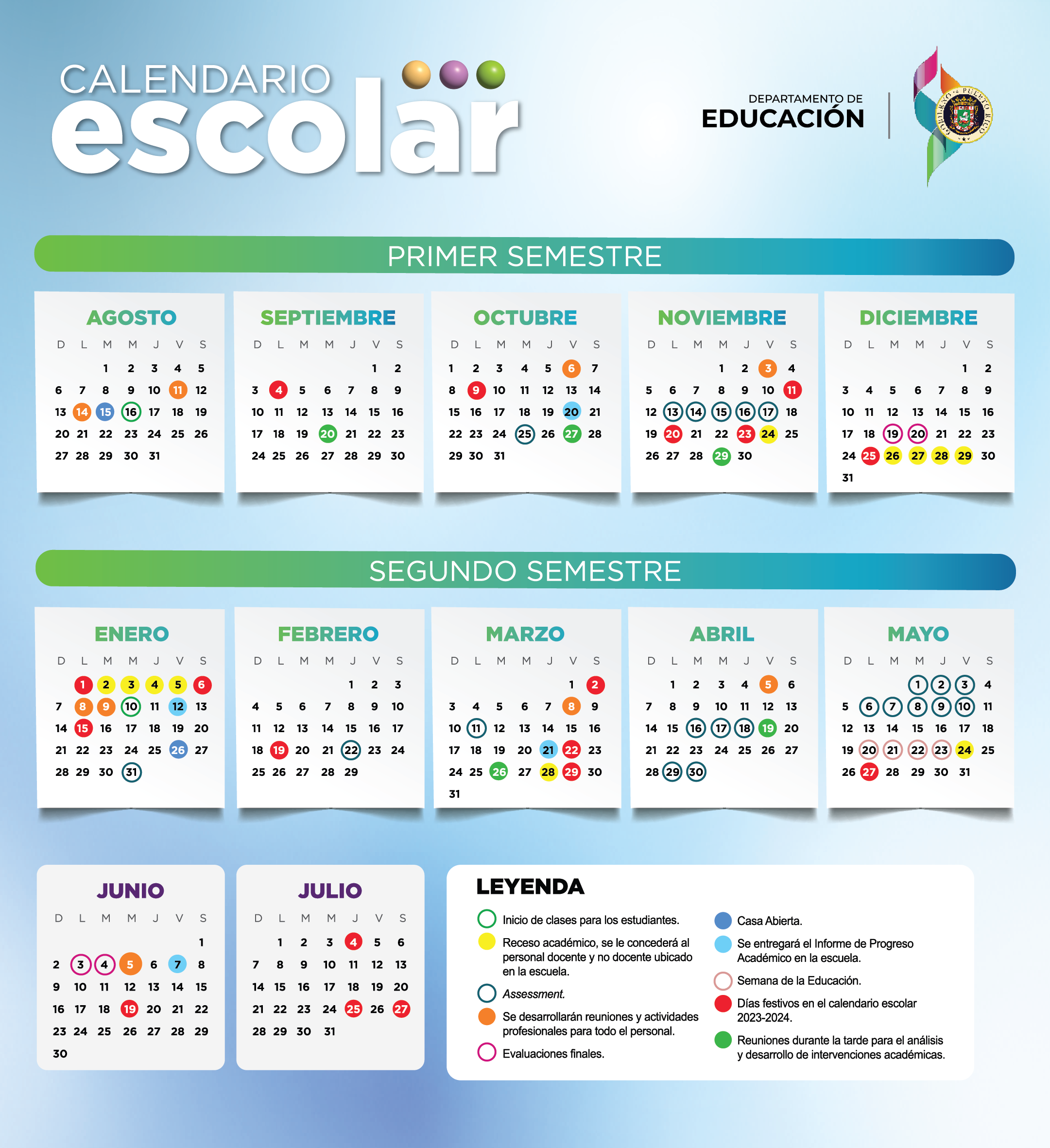 Calendario escolar 20232024 ¿cuándo empiezan las clases en Puerto Rico?